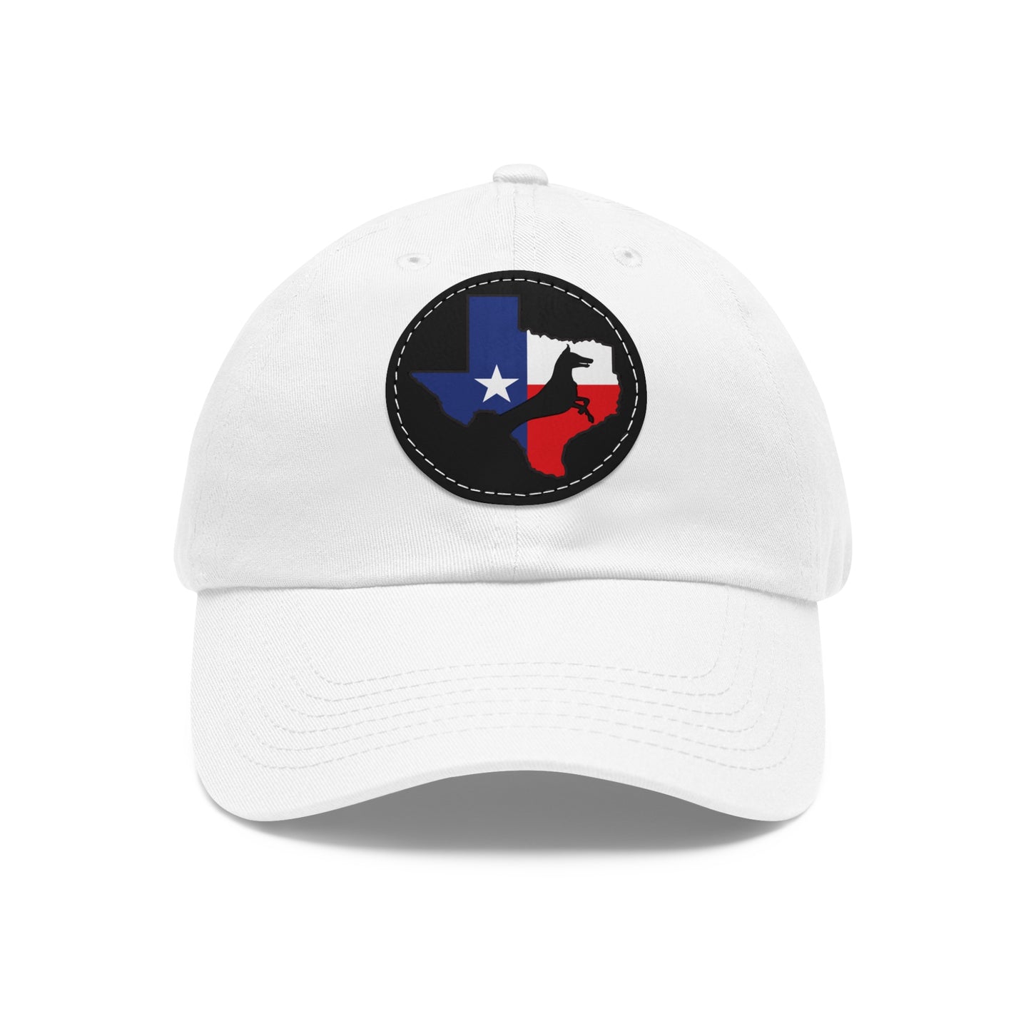 Texas 1 Dad Hat with Leather Patch (Round)