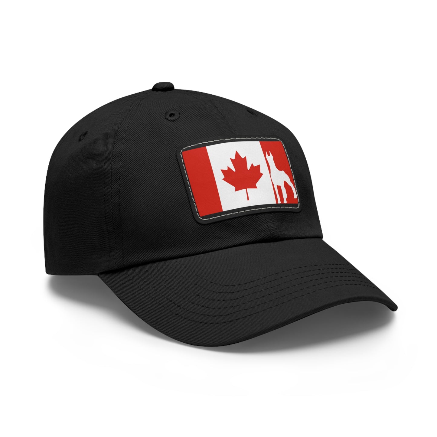 Doberman Protect Canada 2 Dad Hat with Leather Patch (Rectangle)