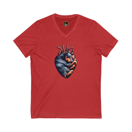 DTT Dobie Heart 1 Private Label Unisex Jersey Short Sleeve V-Neck Tee