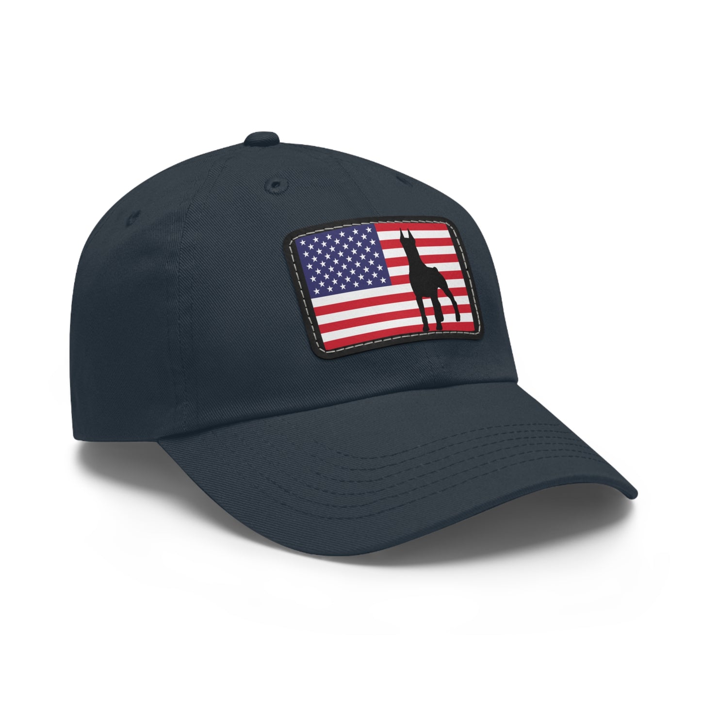 Doberman Protect USA 2 Dad Hat with Leather Patch (Rectangle)