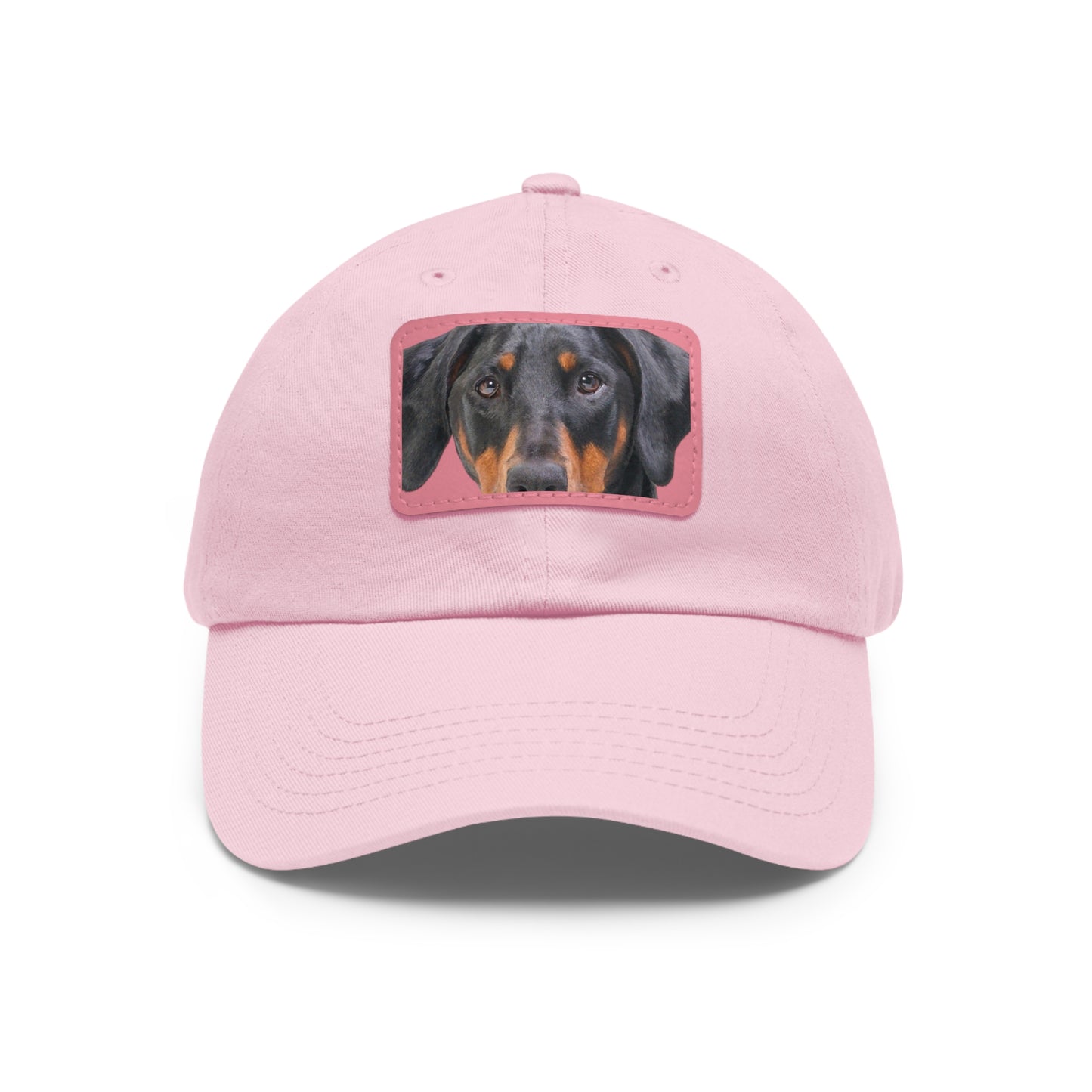 Doberman N 2 Dad Hat with Leather Patch (Rectangle)