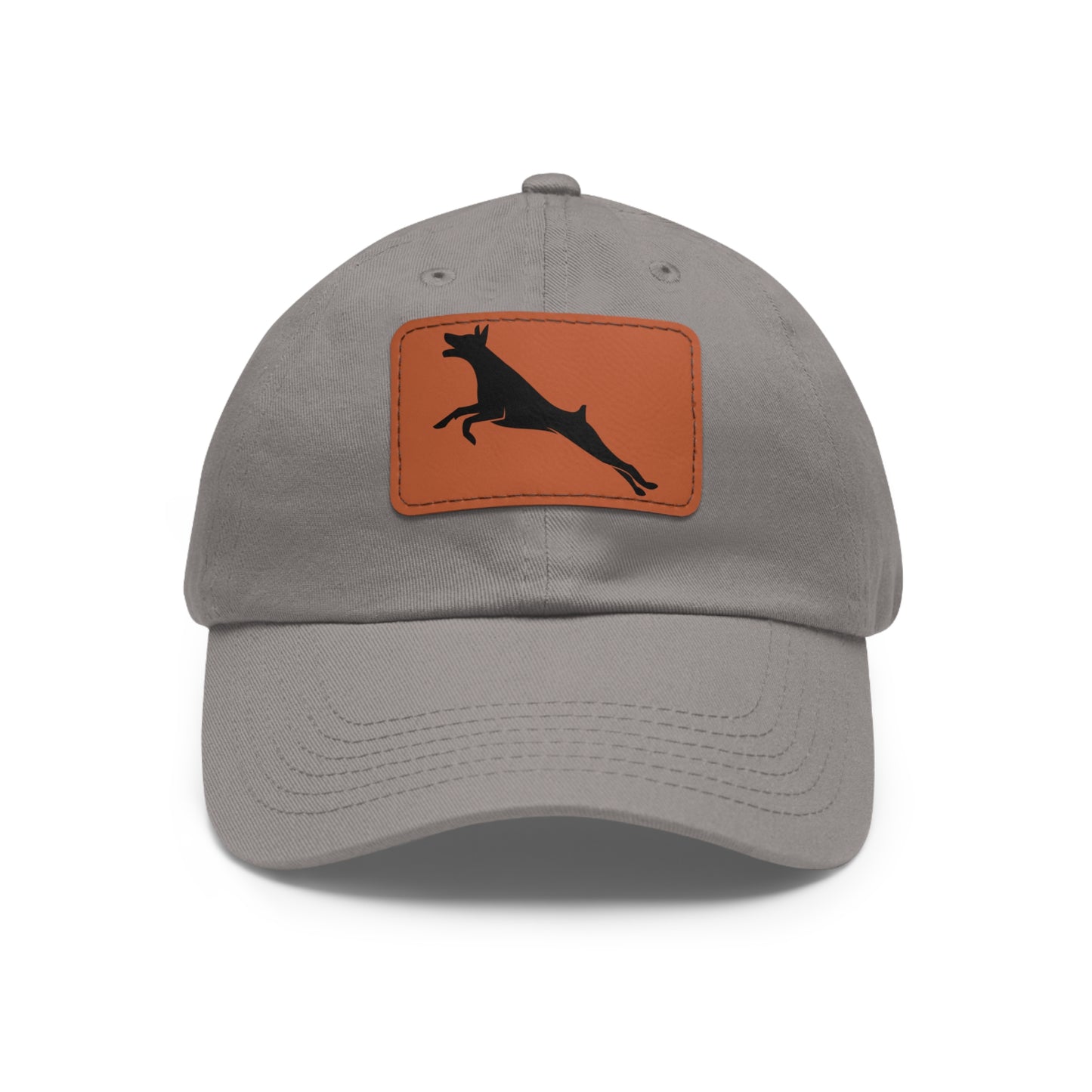 Run 2 Dad Hat with Leather Patch (Rectangle)