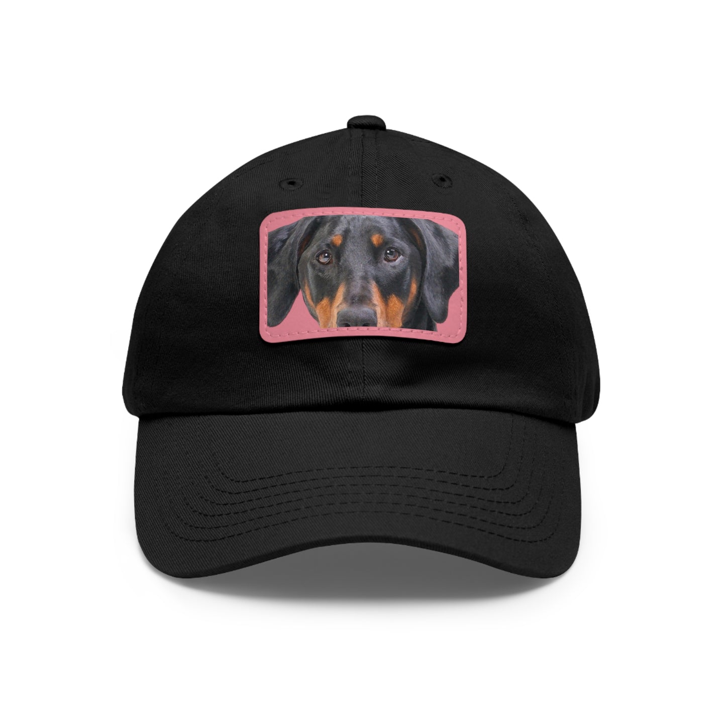 Doberman N 2 Dad Hat with Leather Patch (Rectangle)