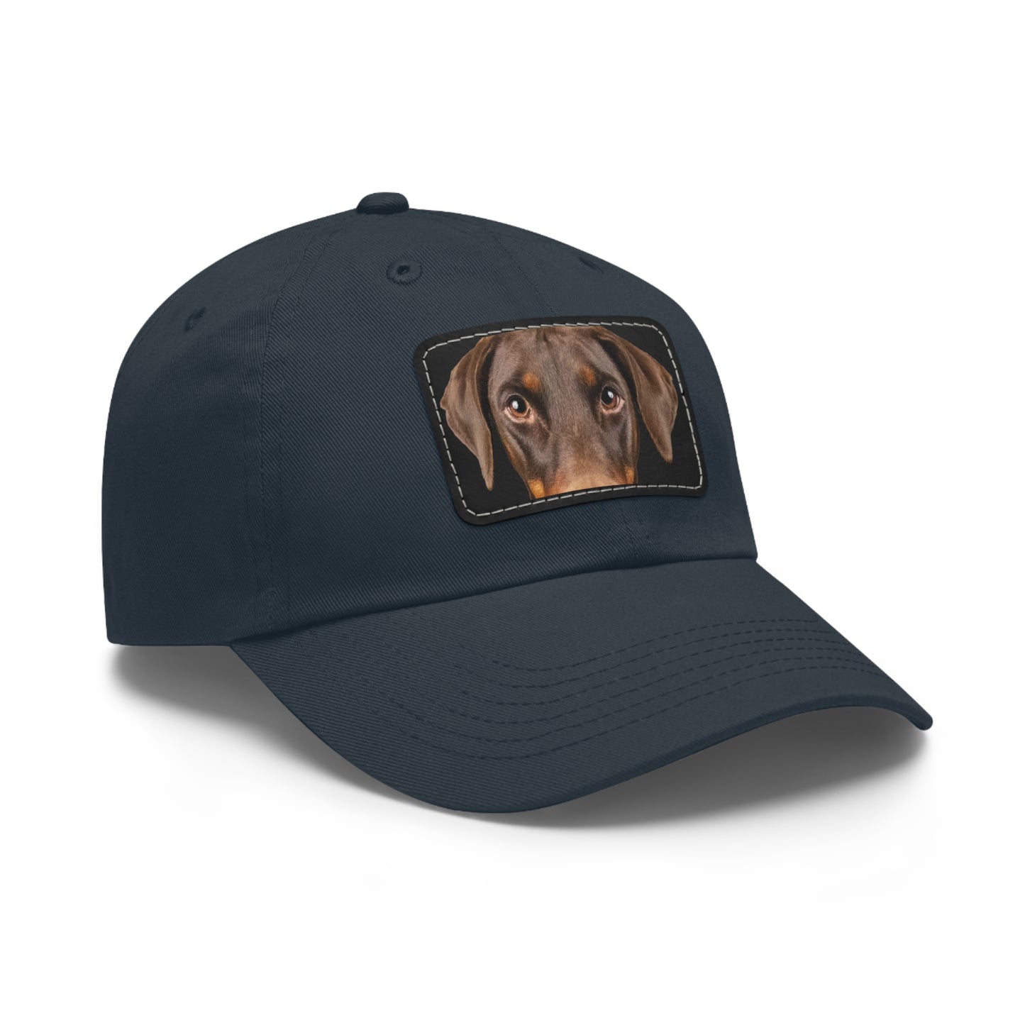 Doberman N 1 Rust Dad Hat with Leather Patch (Rectangle)