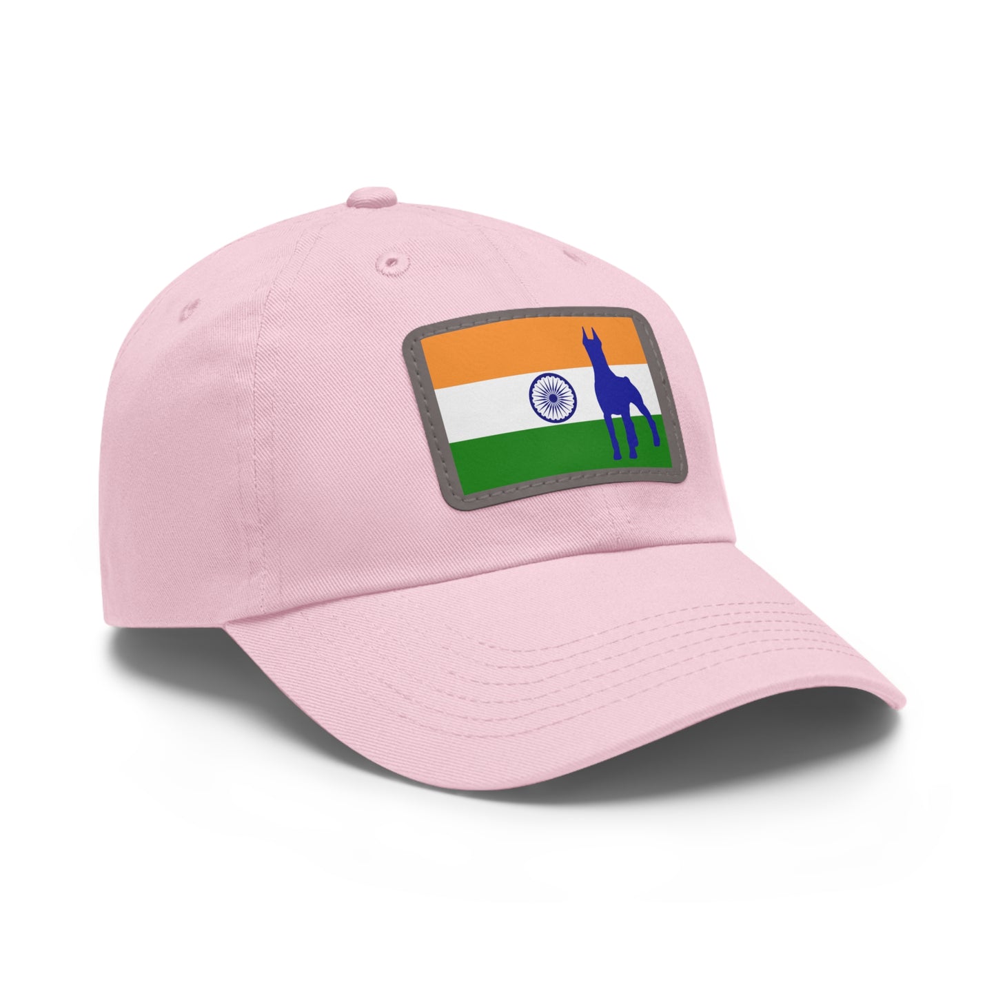 Doberman India Protect 1 Dad Hat with Leather Patch (Rectangle)