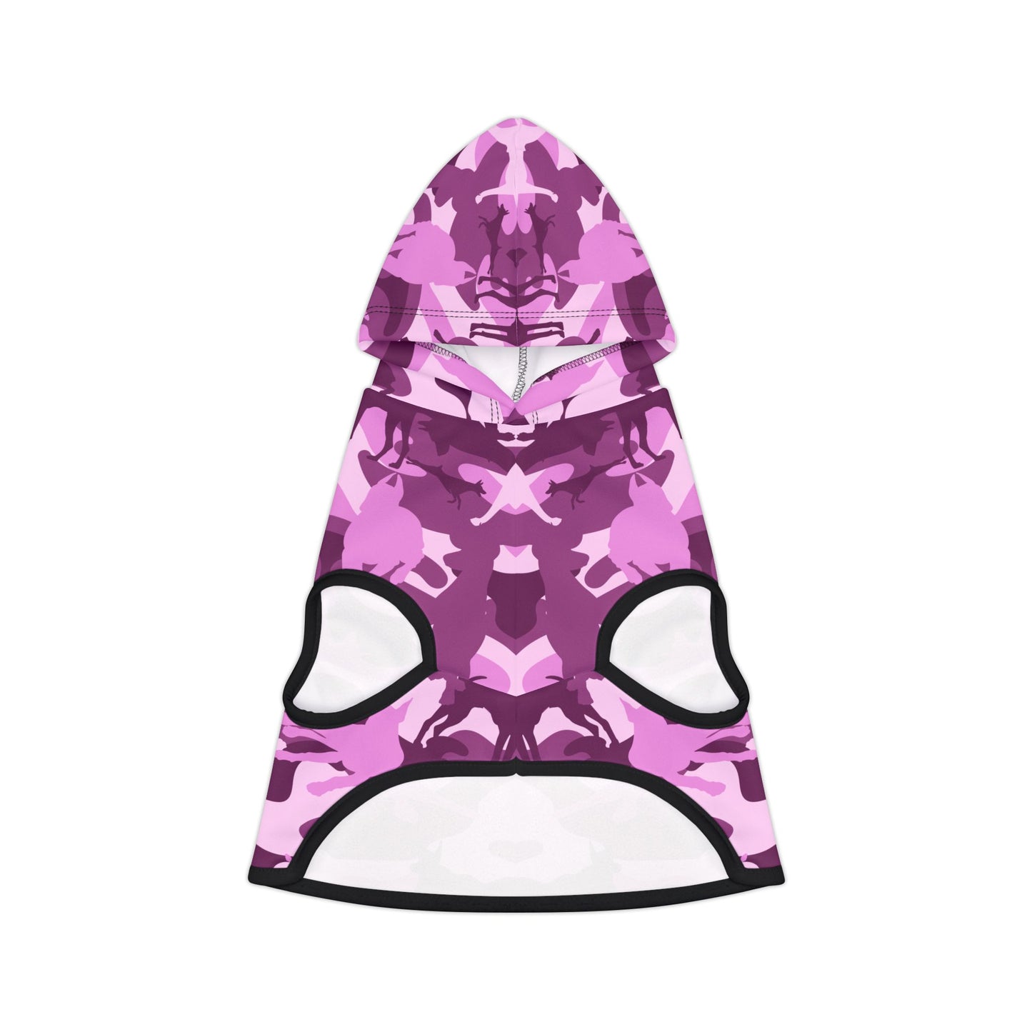 Pink Purple Power Camo Pattern Doberman Puppy Hoodie