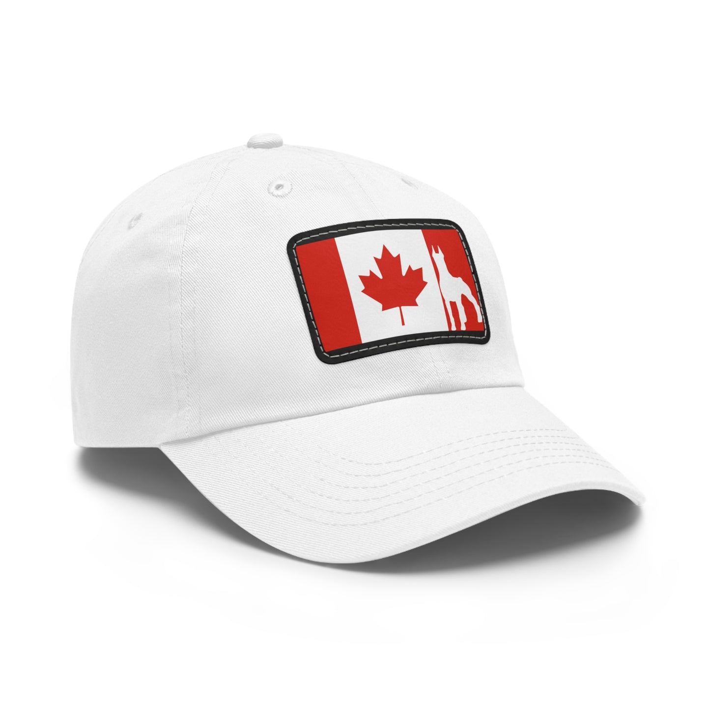 Doberman Protect Canada 2 Dad Hat with Leather Patch (Rectangle)