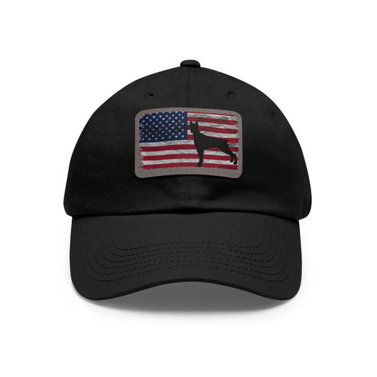 USA 2 Dad Hat with Leather Patch (Rectangle)