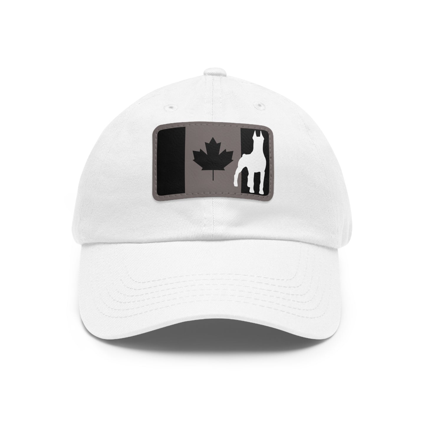 Doberman Protect Canada 1 Dad Hat with Leather Patch (Rectangle)