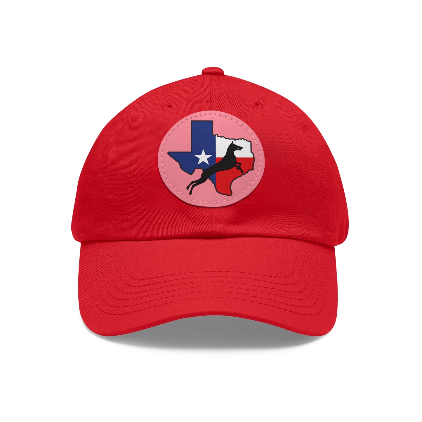Texas 1 Dad Hat with Leather Patch (Round)