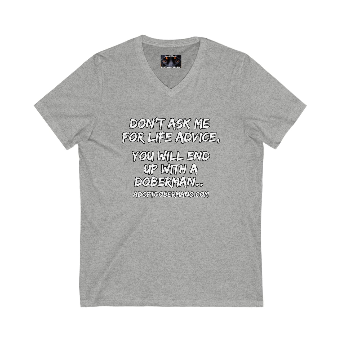 Adopt 3 Private Label Unisex Jersey Short Sleeve V-Neck Tee