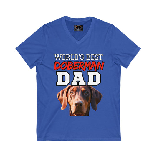 Doberman Dad S4 Private Label Unisex Jersey Short Sleeve V-Neck Tee
