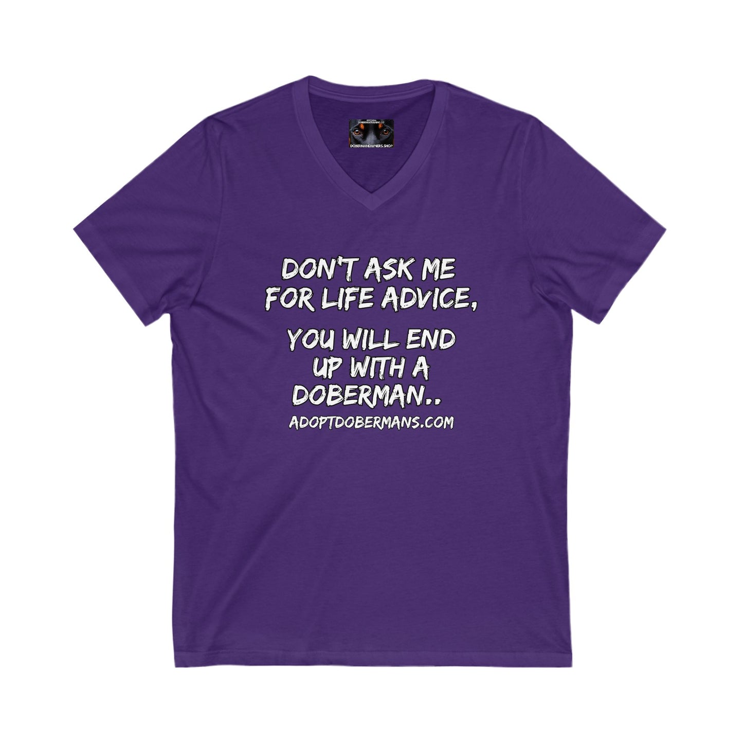 Adopt 3 Private Label Unisex Jersey Short Sleeve V-Neck Tee