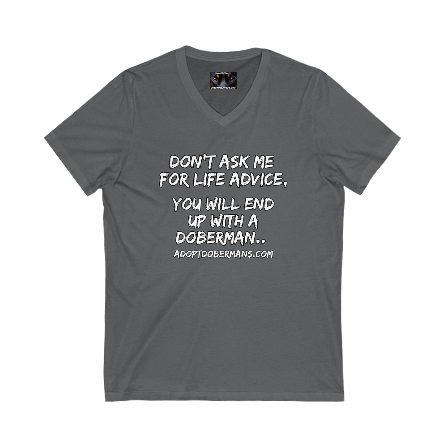 Adopt 3 Private Label Unisex Jersey Short Sleeve V-Neck Tee