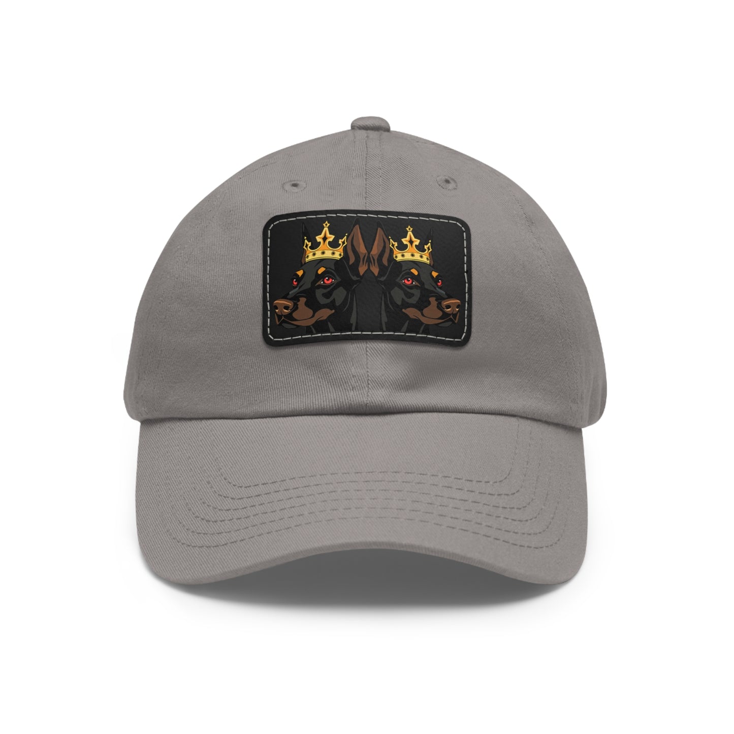 Crown 1 Dad Hat with Leather Patch (Rectangle)