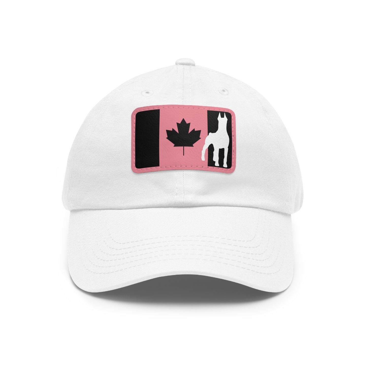 Doberman Protect Canada 1 Dad Hat with Leather Patch (Rectangle)