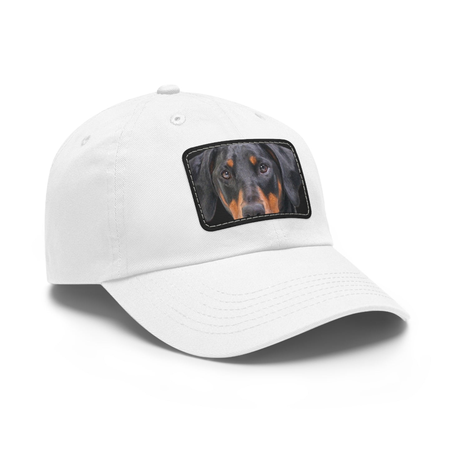 Doberman N 2 Dad Hat with Leather Patch (Rectangle)