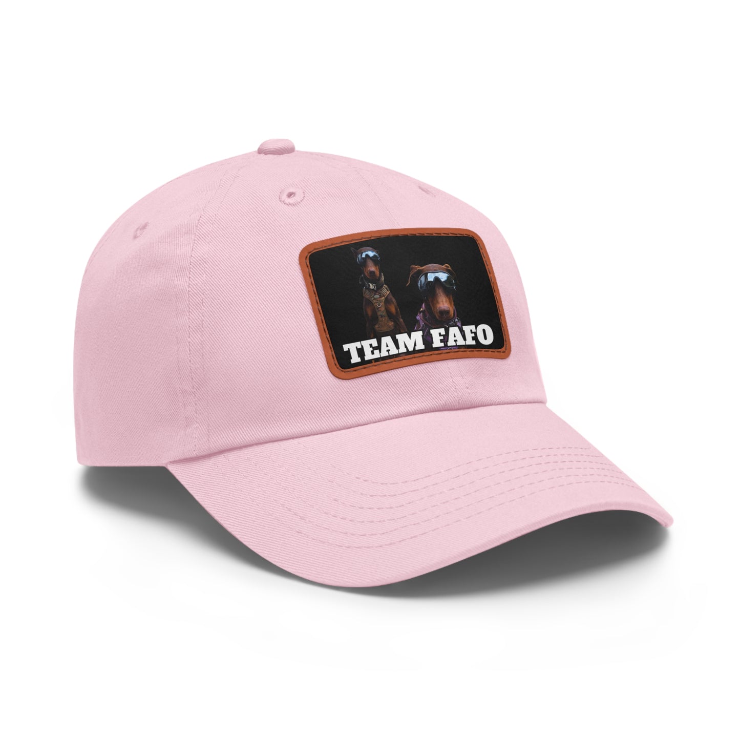 Custom Picture & Text Dad Hat with Leather Patch (Rectangle)