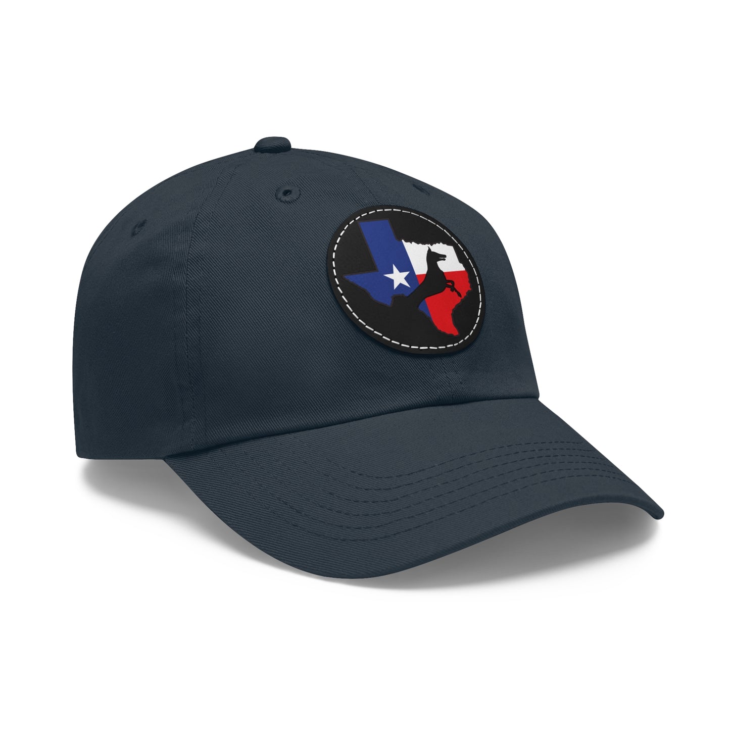 Texas 1 Dad Hat with Leather Patch (Round)