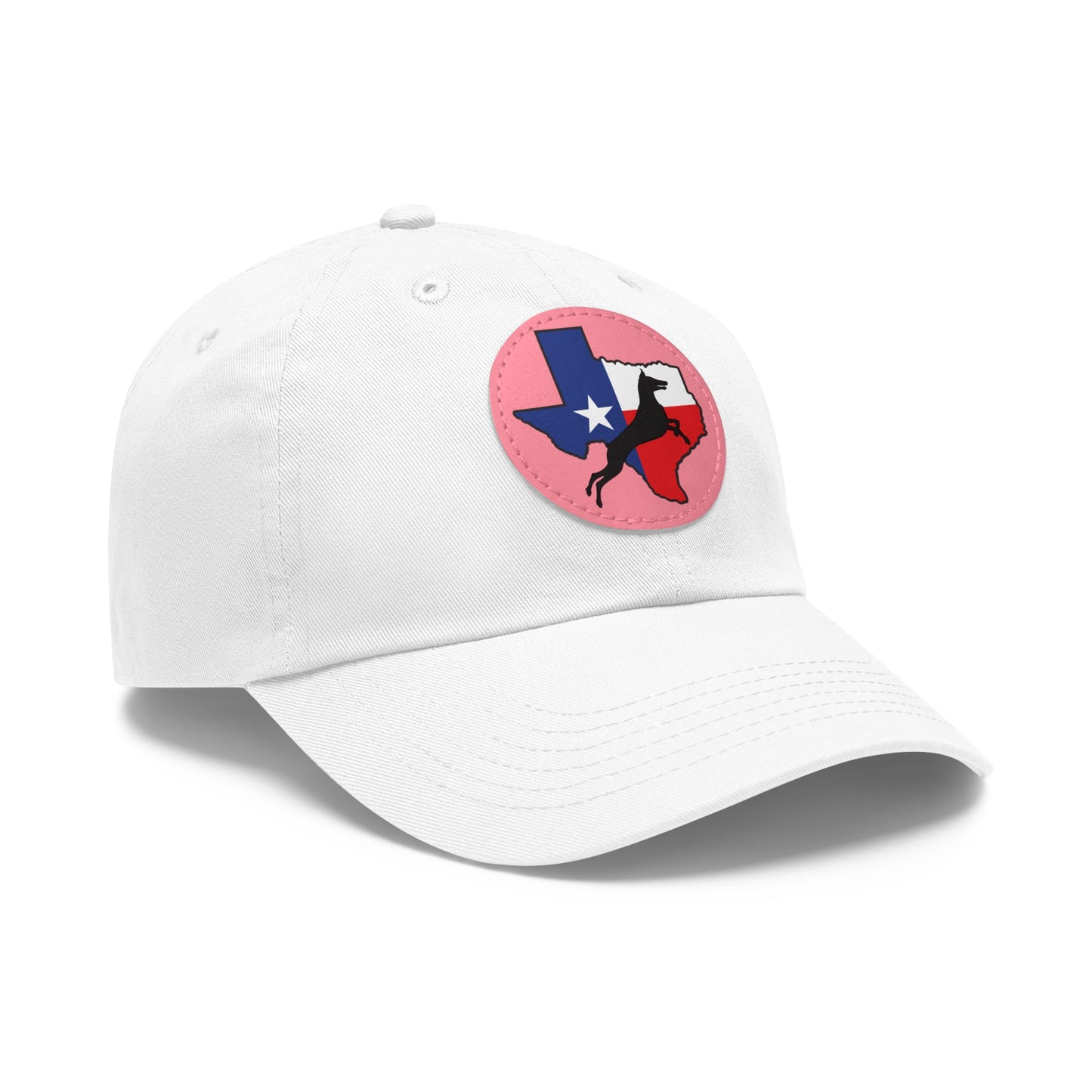 Texas 1 Dad Hat with Leather Patch (Round)