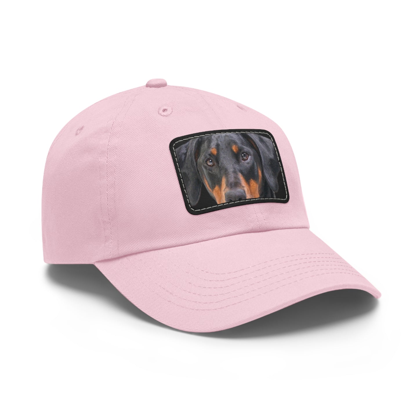 Doberman N 2 Dad Hat with Leather Patch (Rectangle)