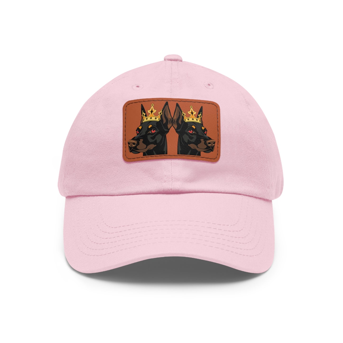 Crown 1 Dad Hat with Leather Patch (Rectangle)