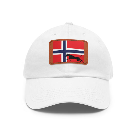 Doberman Norway Protect 1 Dad Hat with Leather Patch (Rectangle)