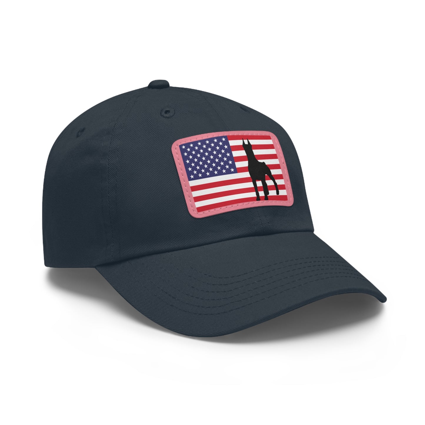 Doberman Protect USA 2 Dad Hat with Leather Patch (Rectangle)