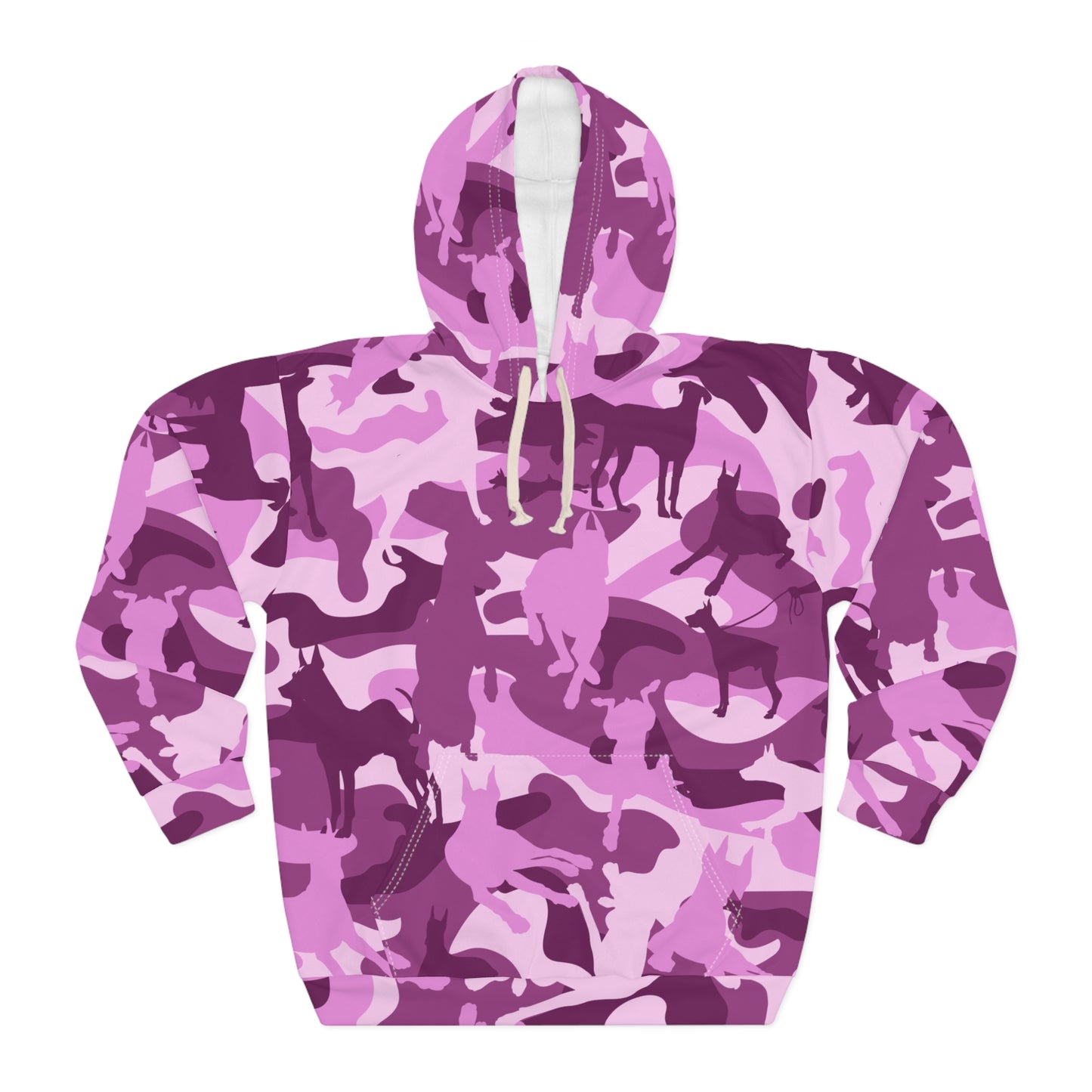 Doberman Camo 4 Unisex Pullover Hoodie (AOP)