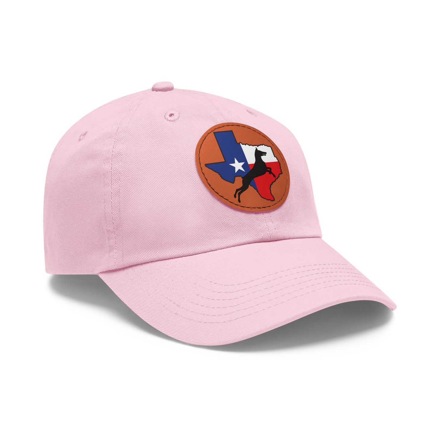 Texas 1 Dad Hat with Leather Patch (Round)