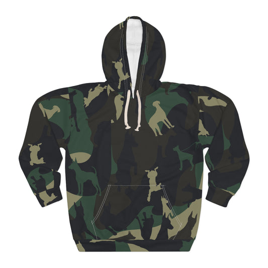 Doberman Camo 11 Unisex Pullover Hoodie (AOP)