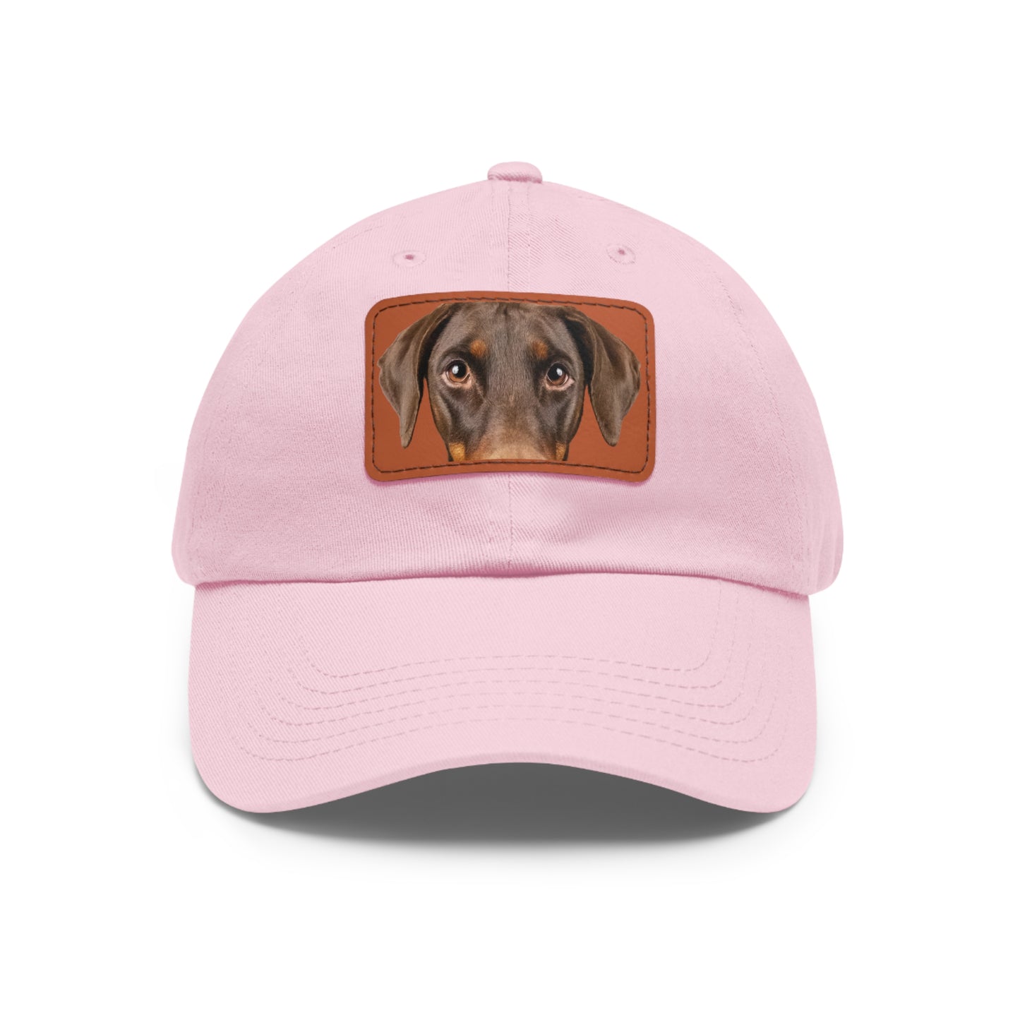 Doberman N 1 Rust Dad Hat with Leather Patch (Rectangle)