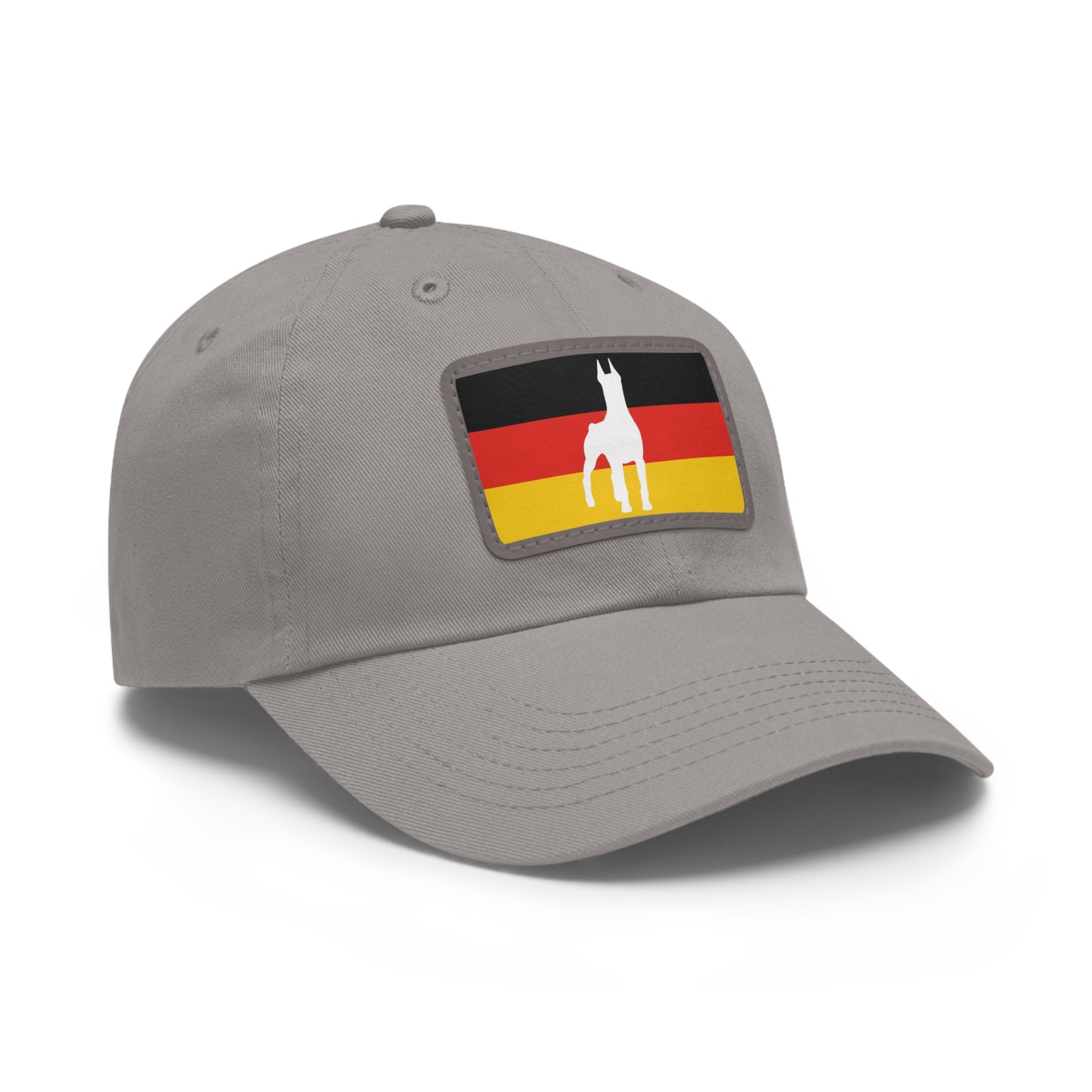 Doberman Germany Protect 1 Dad Hat with Leather Patch (Rectangle)