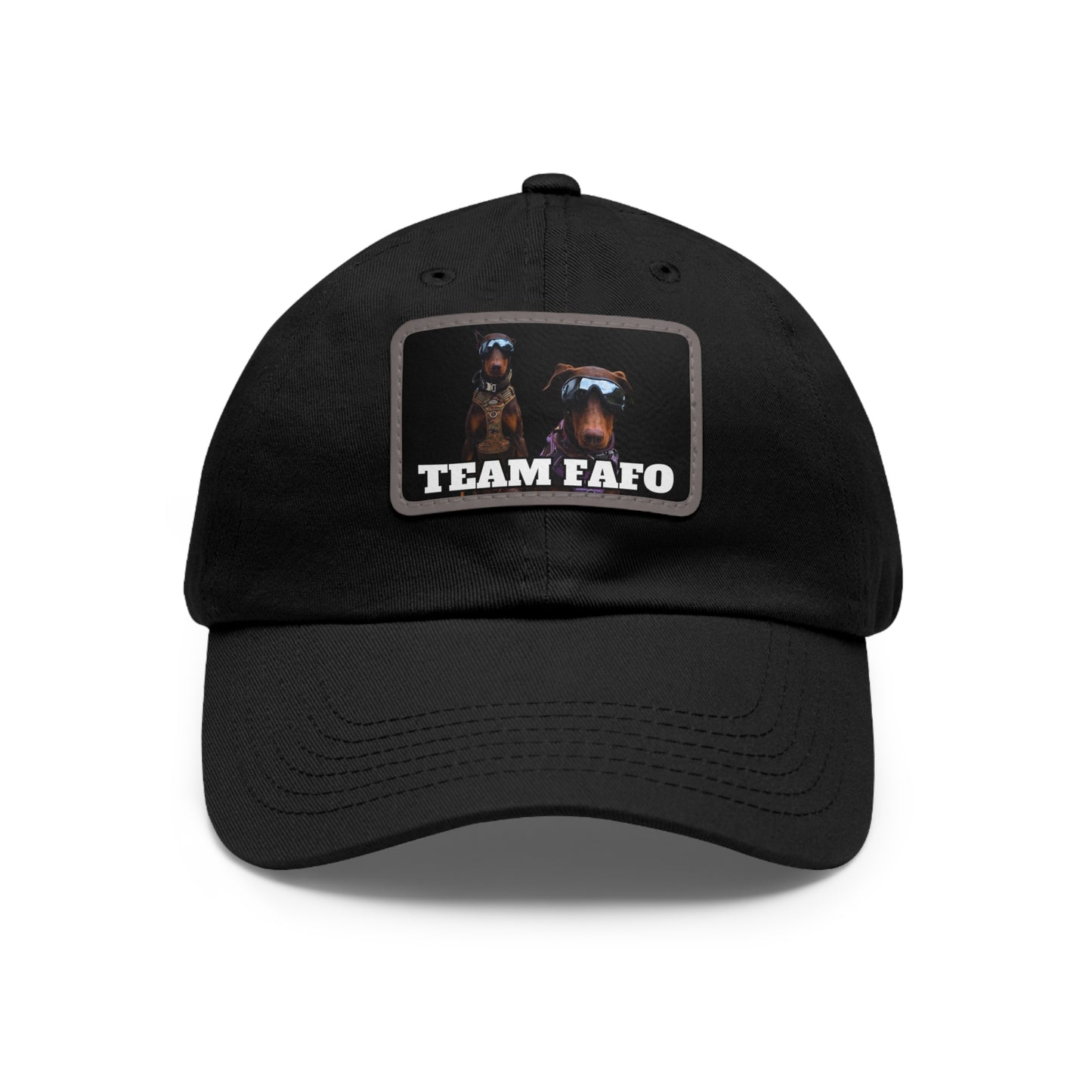Custom Picture & Text Dad Hat with Leather Patch (Rectangle)
