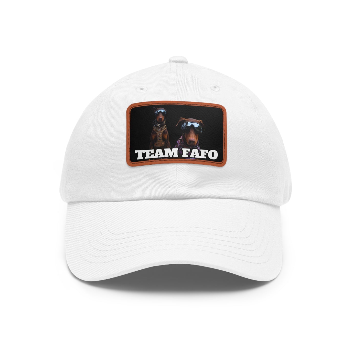 Custom Picture & Text Dad Hat with Leather Patch (Rectangle)