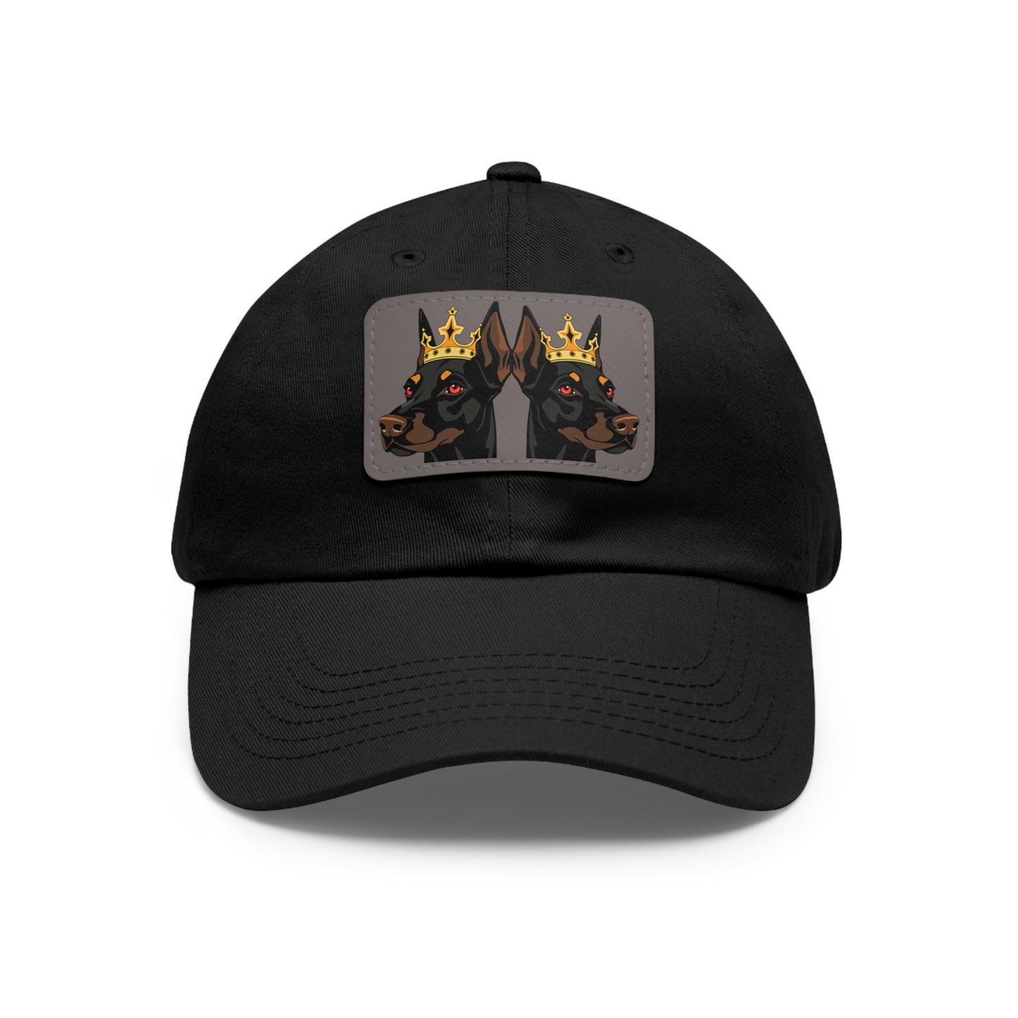 Crown 1 Dad Hat with Leather Patch (Rectangle)