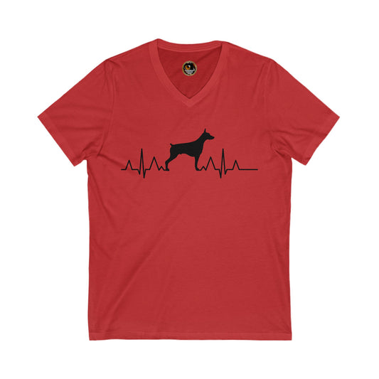 Heartbeat 1 Special Edition Private Label Unisex Jersey Short Sleeve V-Neck Tee