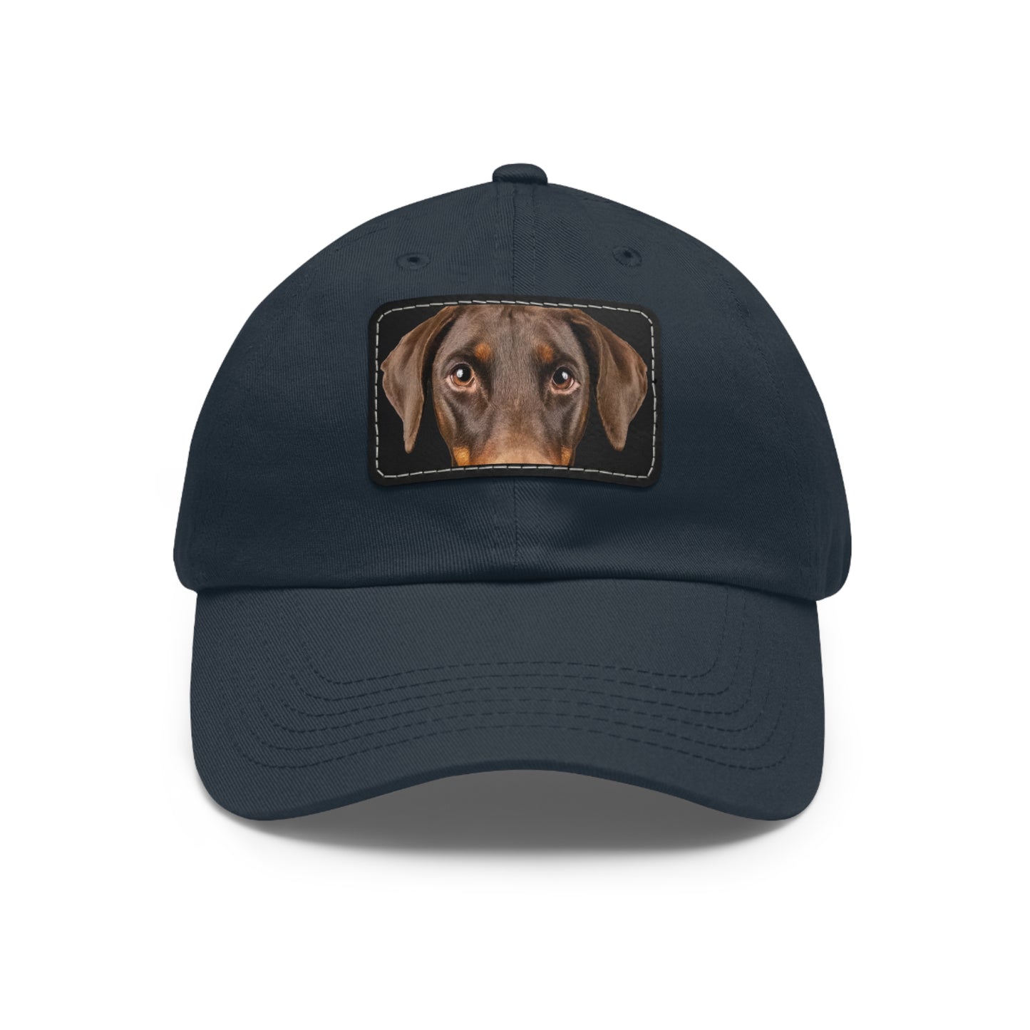 Doberman N 1 Rust Dad Hat with Leather Patch (Rectangle)