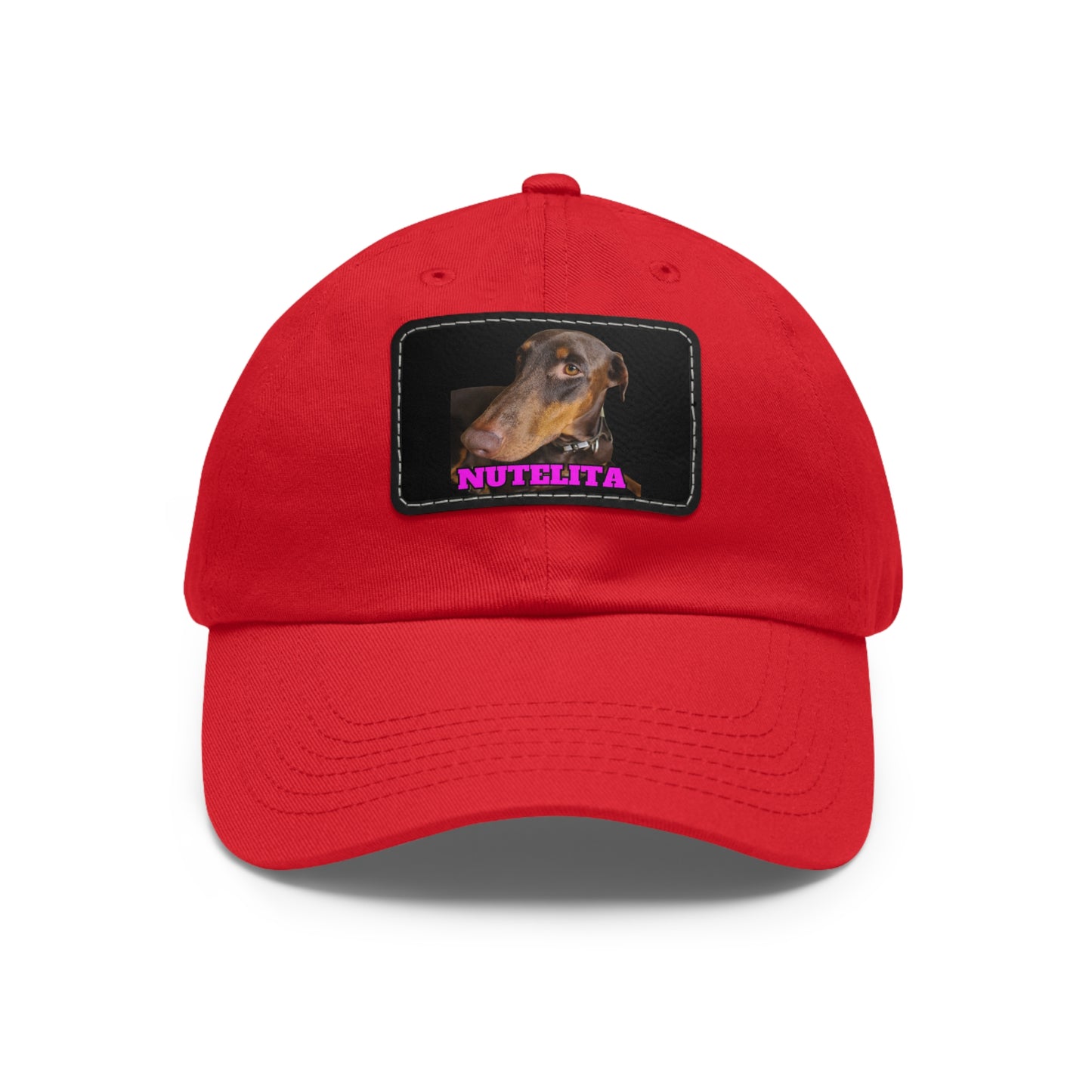 Custom Picture & Text Dad Hat with Leather Patch (Rectangle)