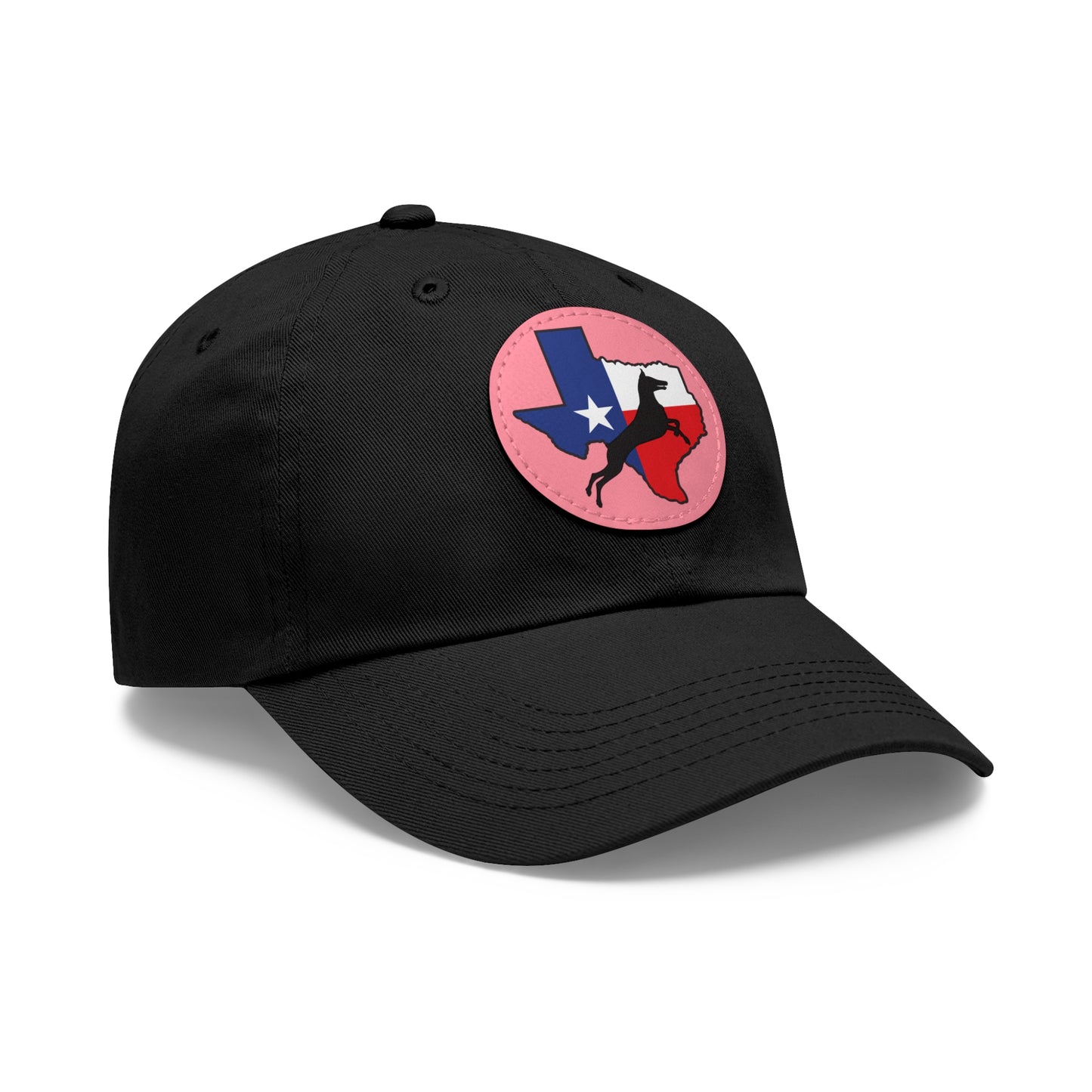 Texas 1 Dad Hat with Leather Patch (Round)