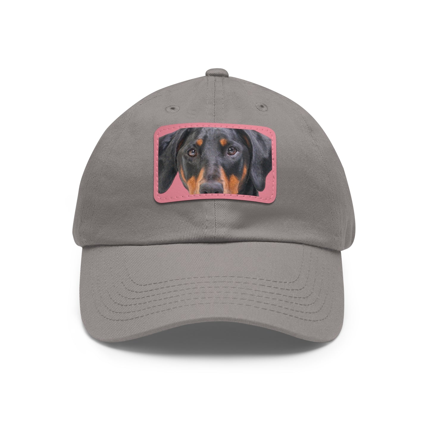 Doberman N 2 Dad Hat with Leather Patch (Rectangle)