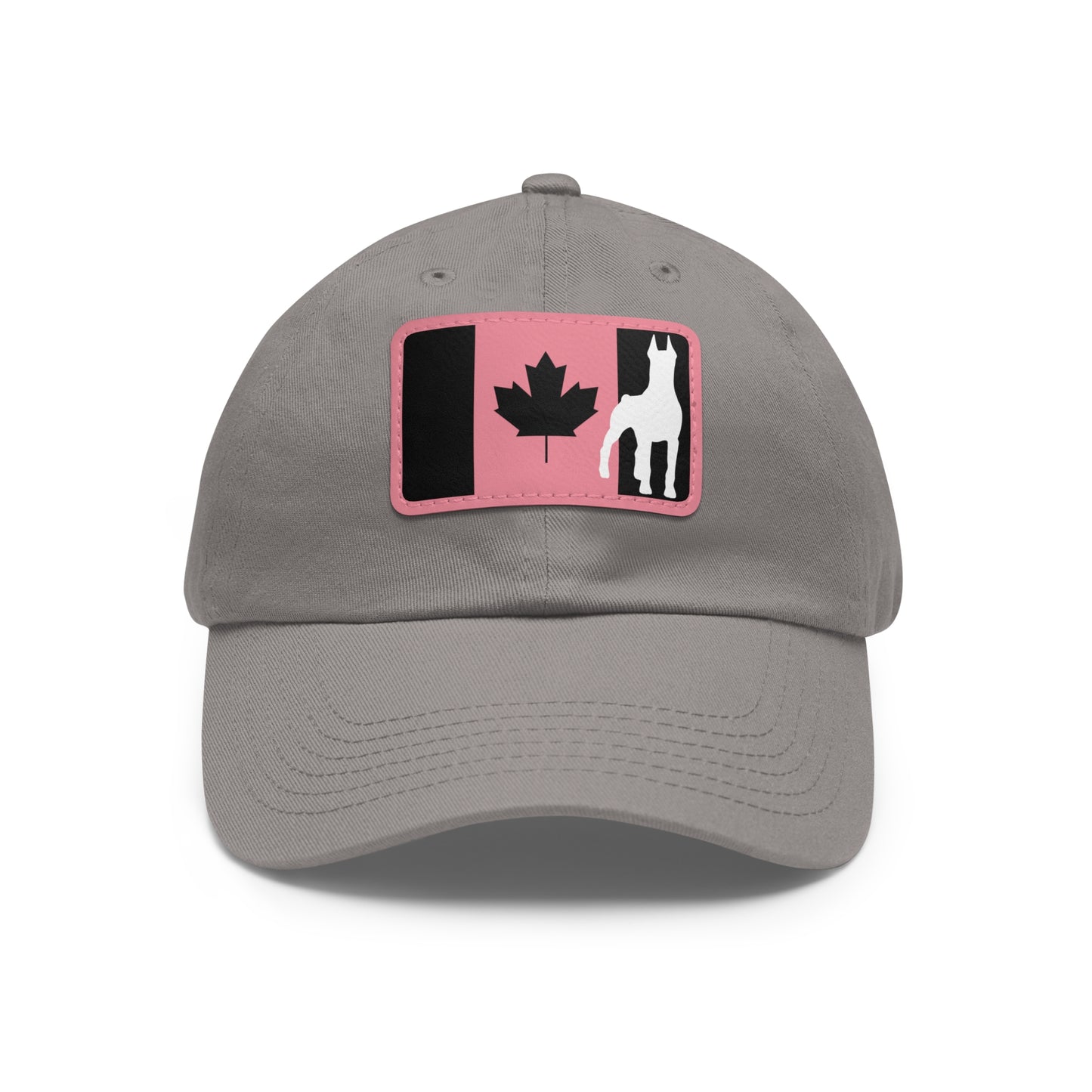 Doberman Protect Canada 1 Dad Hat with Leather Patch (Rectangle)