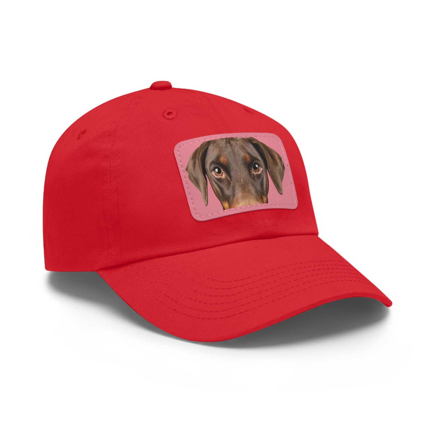 Doberman N 1 Rust Dad Hat with Leather Patch (Rectangle)