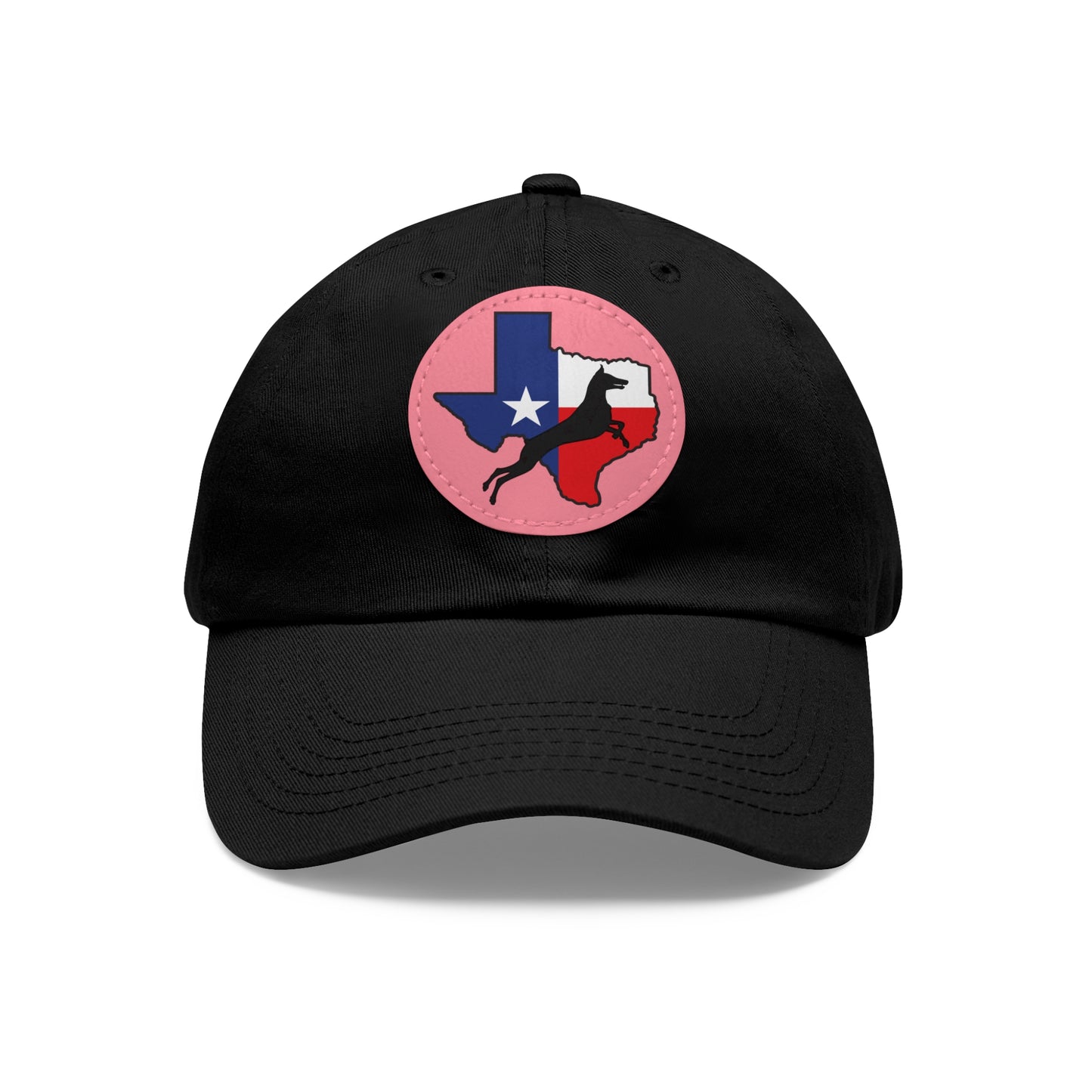 Texas 1 Dad Hat with Leather Patch (Round)