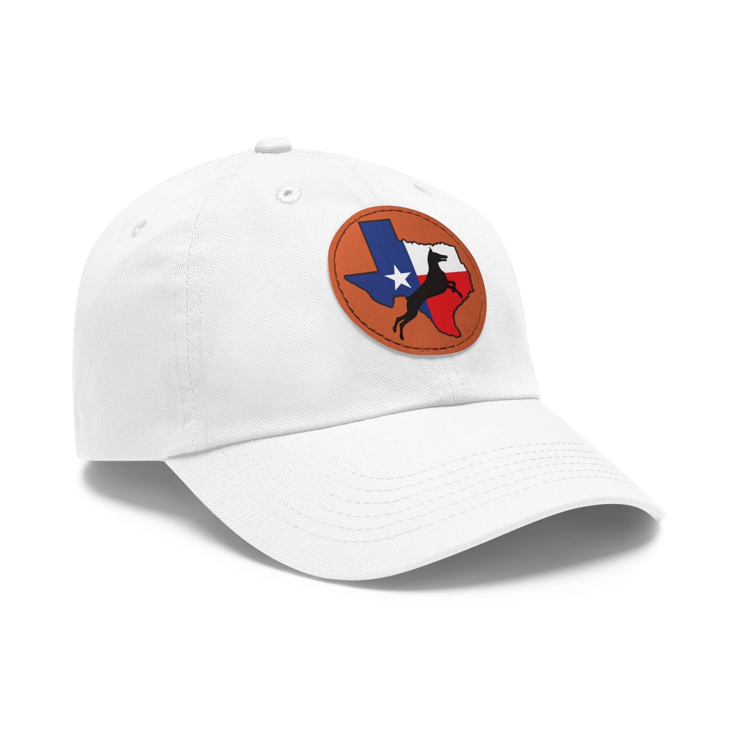 Texas 1 Dad Hat with Leather Patch (Round)