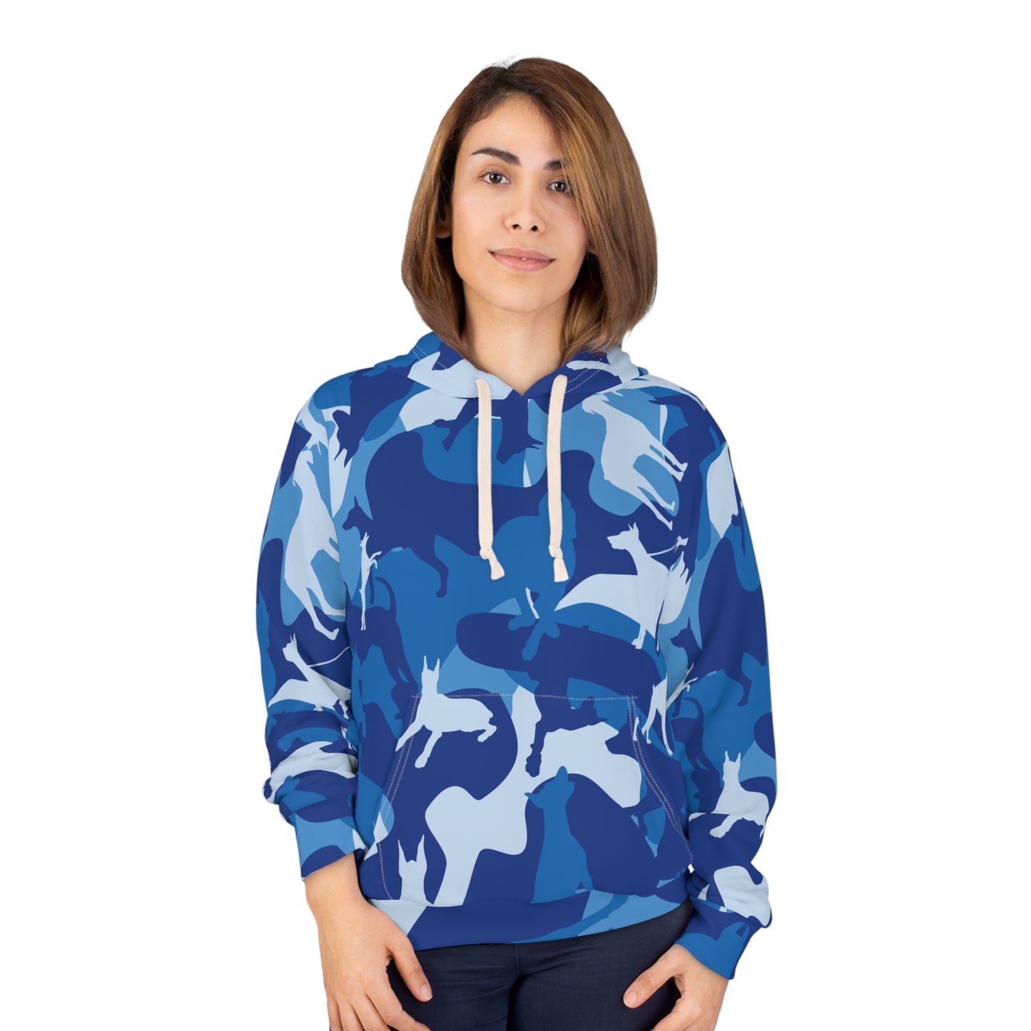 Doberman Camo 2 Unisex Pullover Hoodie (AOP)