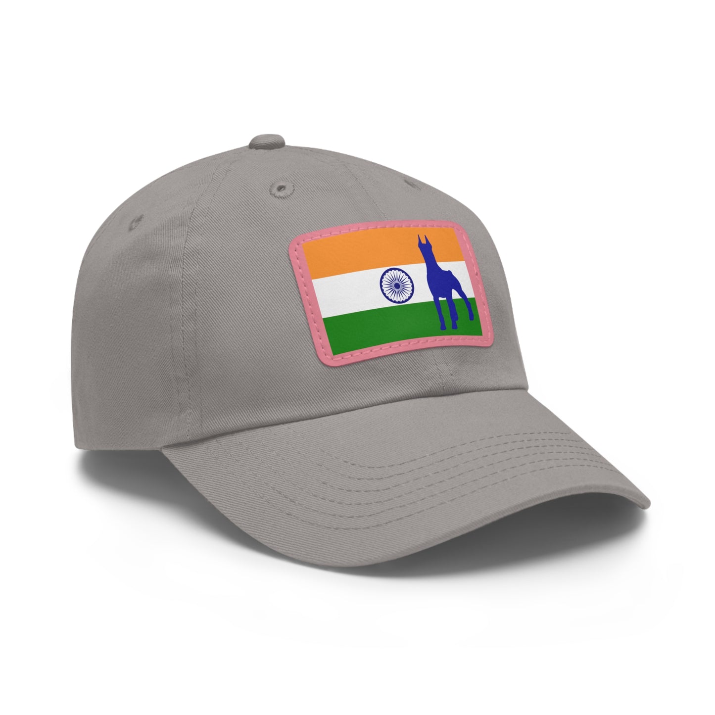 Doberman India Protect 1 Dad Hat with Leather Patch (Rectangle)