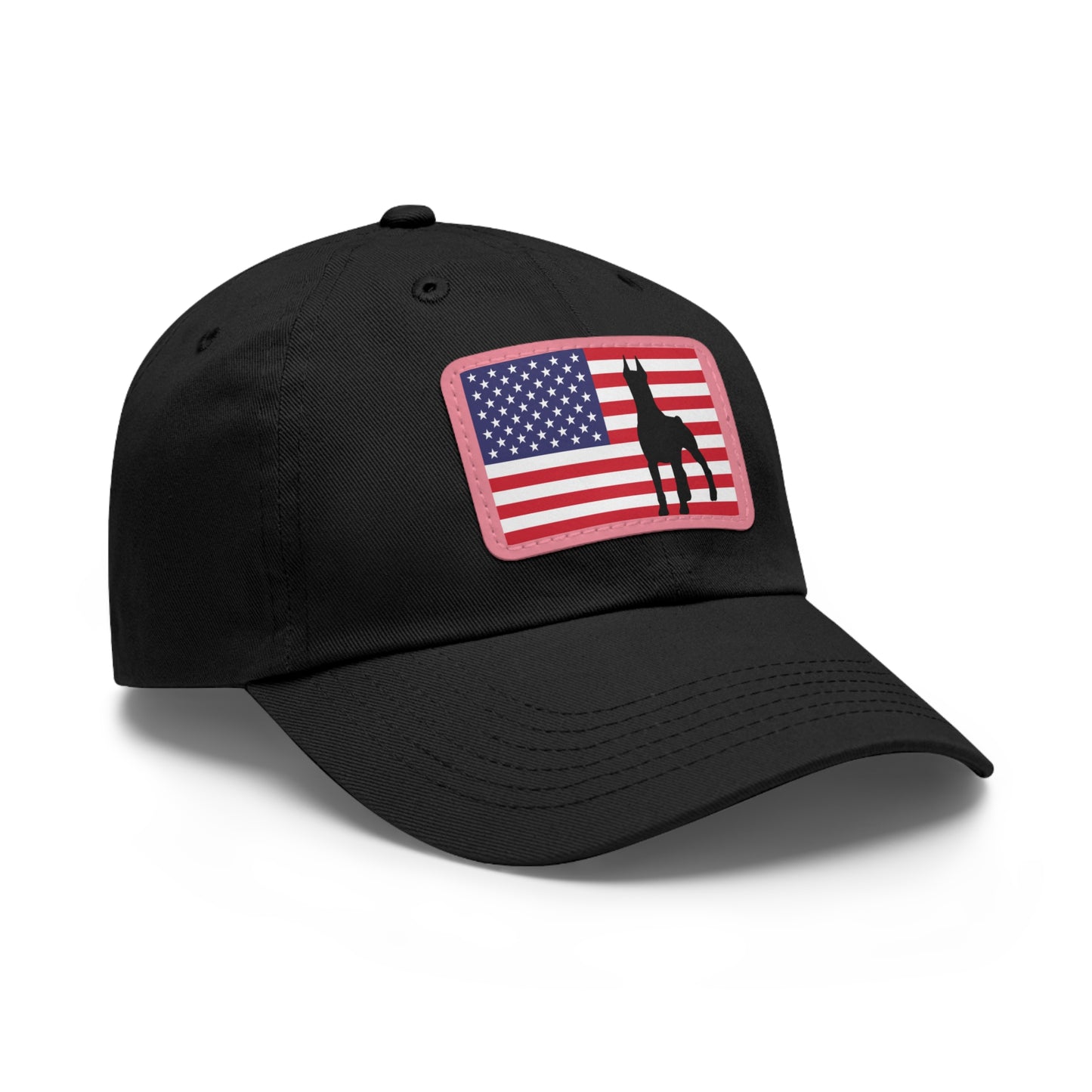 Doberman Protect USA 2 Dad Hat with Leather Patch (Rectangle)