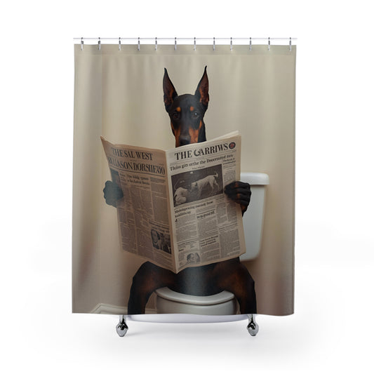 Doberman Shower Curtain 2 ( custom orders available)