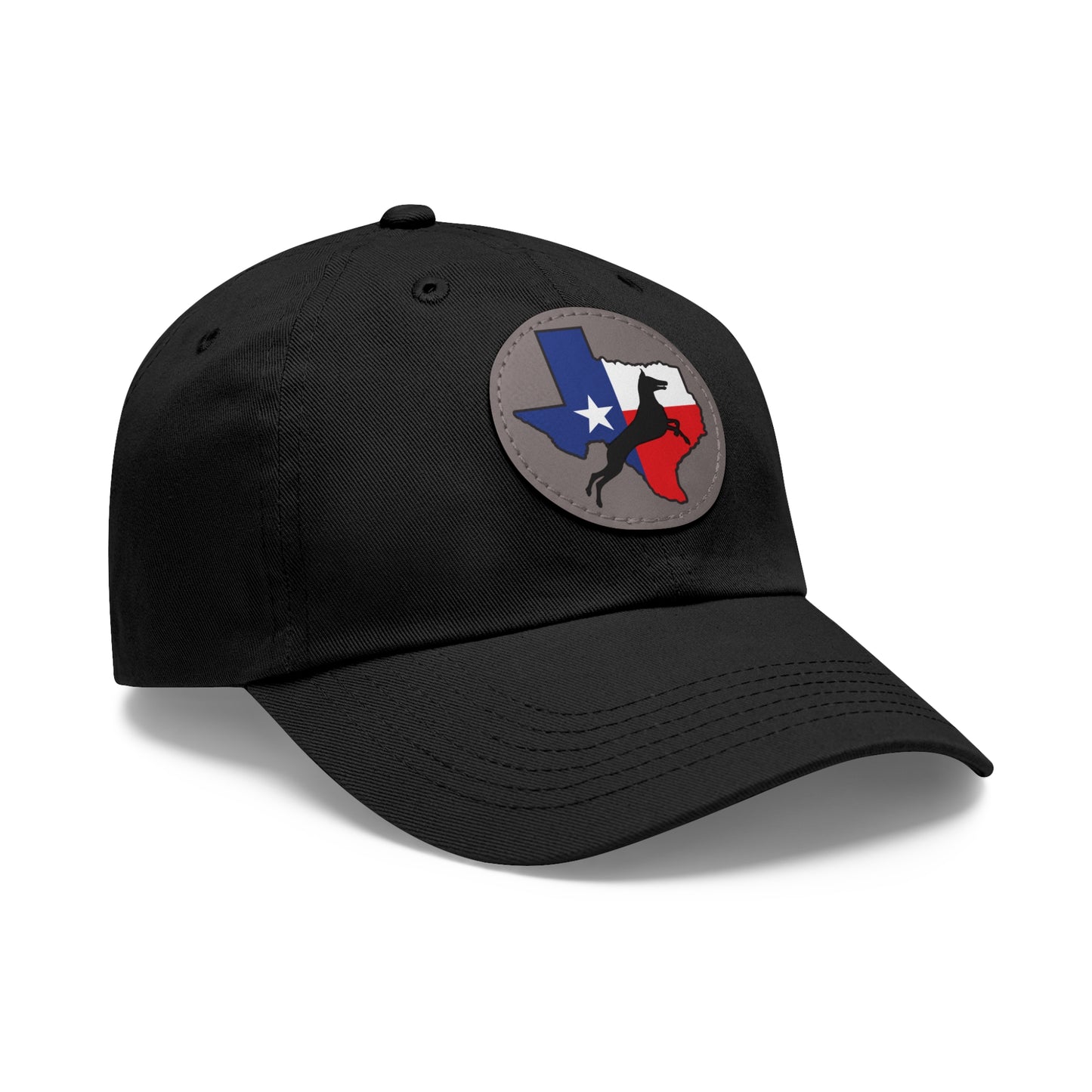 Texas 1 Dad Hat with Leather Patch (Round)